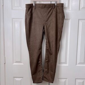 Time and Tru Chocolate Brown Faux Suede Jeggings XXL